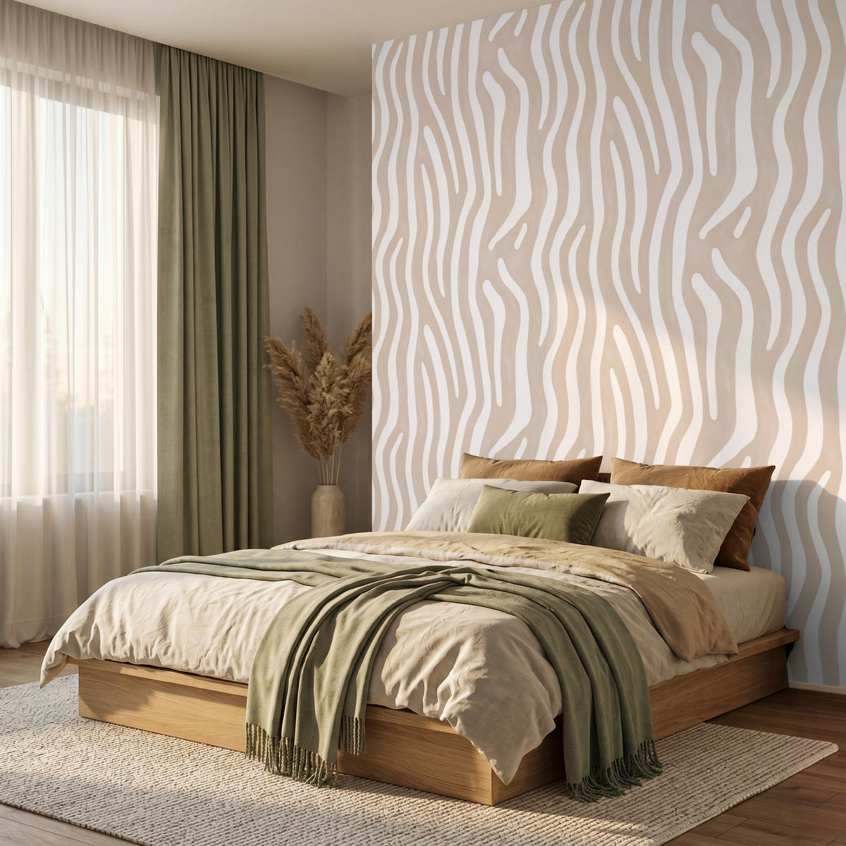 TAPETE - Abstrakt - Zebra - Beige - 240x300 cm - Beige, Papier (240/300cm) - OnlyWow