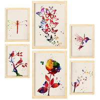 POSTER Set Mit 6 Natur Größe A3 & A4 Rahmen aus hellem Holz - Beige, Papier (29.7/1cm) - Nacnic