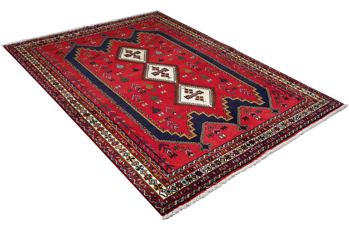 HANDWEBTEPPICH Afshar Rot 234/163 cm Schurwolle - Rot, Textil (163/234cm) - Looma