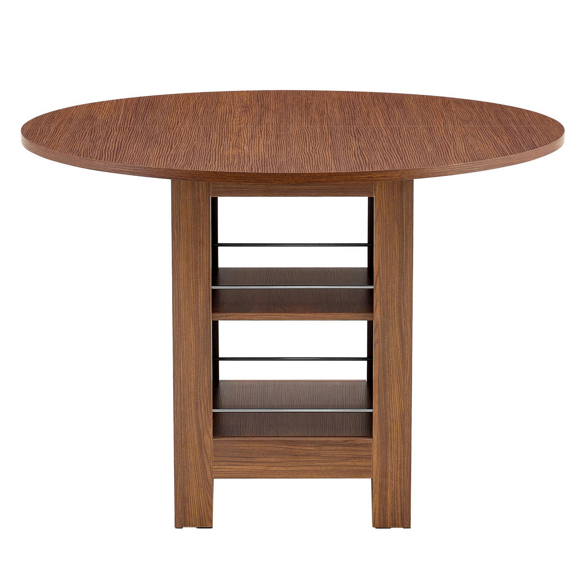 ESSTISCH 100/100/76 cm Walnuss aus MDF mit offenen Stauraumfächern - Walnussfarben, Holzwerkstoff (100/100/76cm) - OKWISH