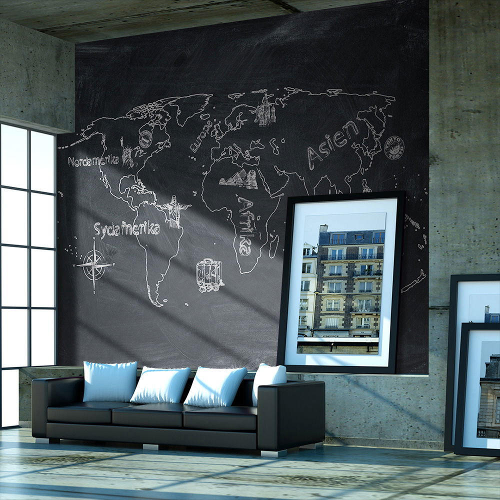 VLIESTAPETE Grau 250/193 cm - Schwarz/Grau, Textil (250/1cm) - KUNSTLOFT
