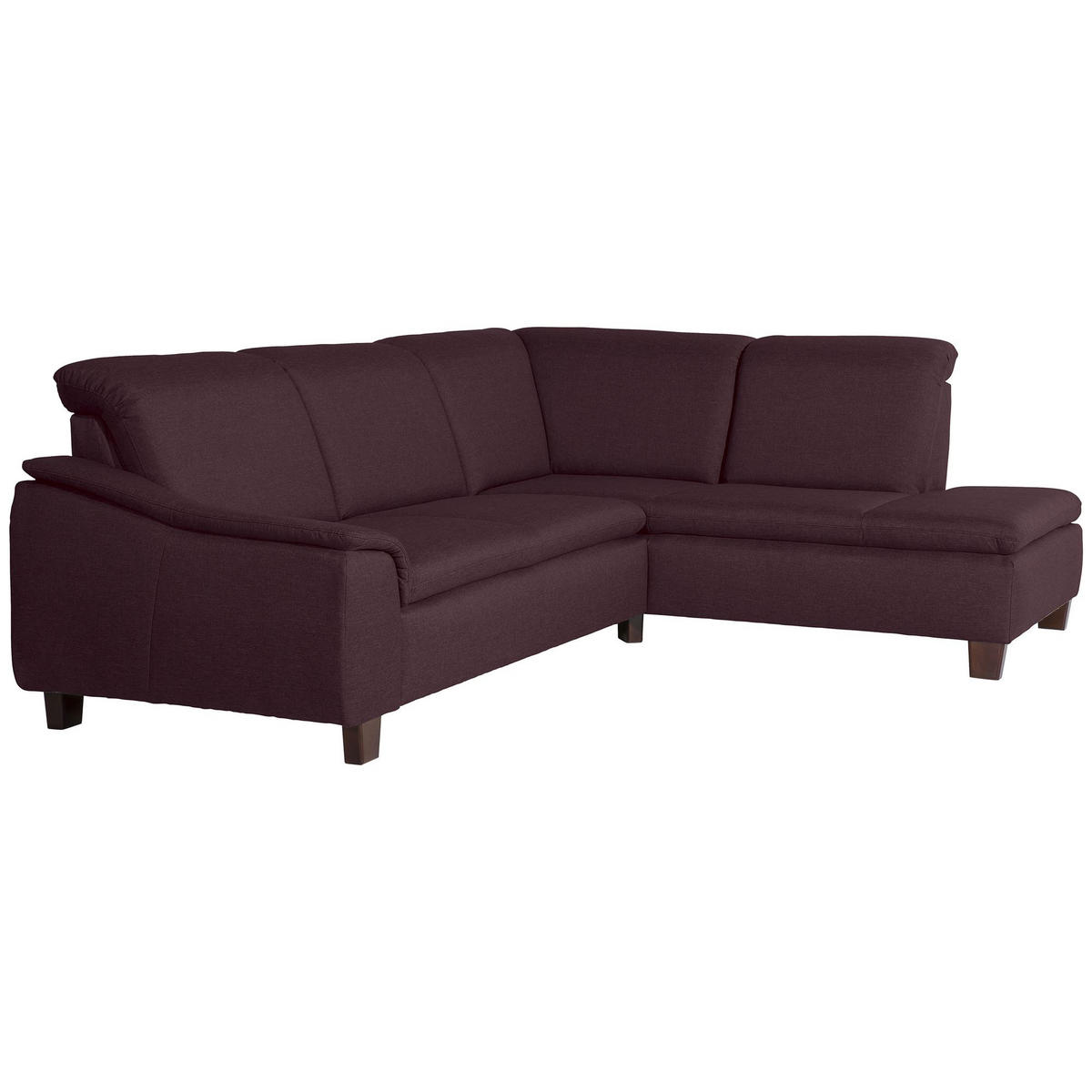 ECKSOFA mit Ottomane rechts Kaylil Flachgewebe burgund - Bordeaux, Kunststoff (187/247cm) - 58aufmkessel