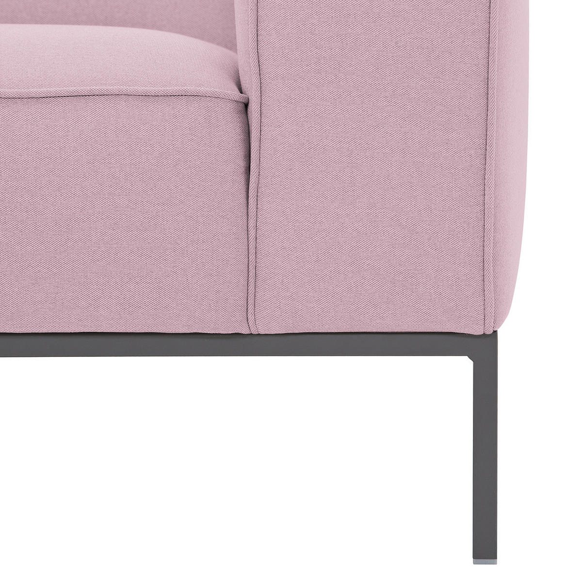 3-SITZER SOFA - Webstoff - Rosa, Textil (205/77/93cm) - home24