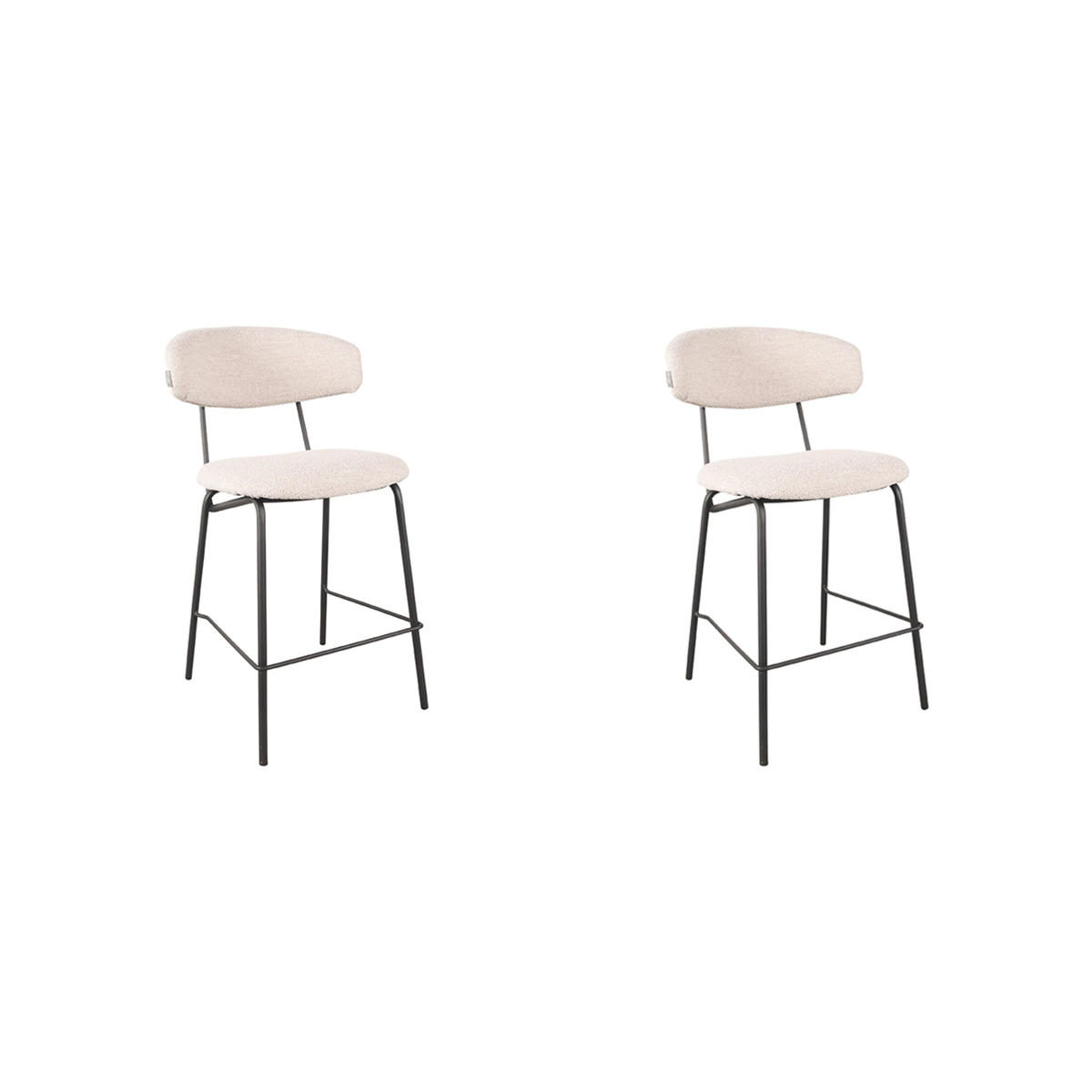 BARHOCKER Zack Weiß 53/57/95 cm 2er-Set - Weiß, Metall (57/95/53cm) - LABEL51
