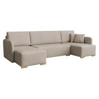 WOHNLANDSCHAFT Como U - Naturfarben, Holz/Textil (292/85/140cm) - MIRJAN24