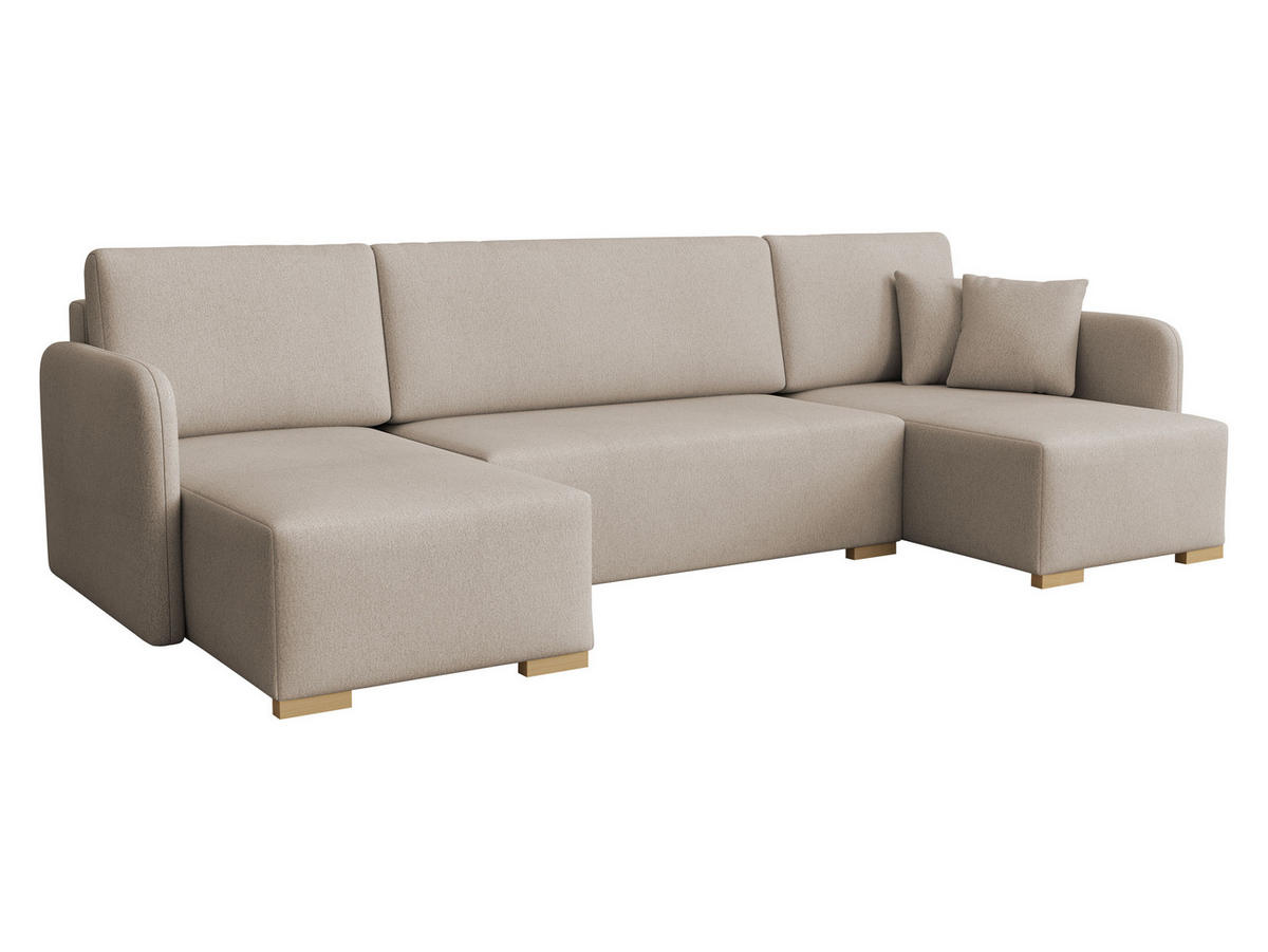 WOHNLANDSCHAFT Como U - Naturfarben, Holz/Textil (292/85/140cm) - MIRJAN24