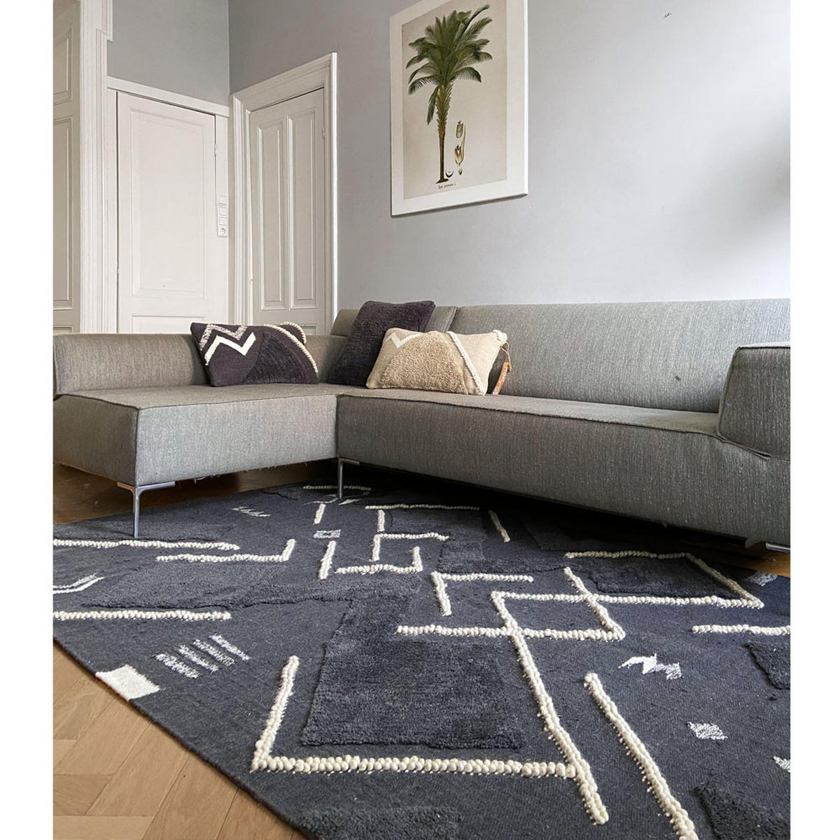 WOLLTEPPICH Graues Wunder 160x260 - Weiß, Textil (160/260cm) - Malagoon