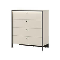 KOMMODE 4S Enna EN-03 - Sandfarben/Schwarz, Holzwerkstoff/Kunststoff (101/115/49cm) - MIRJAN24