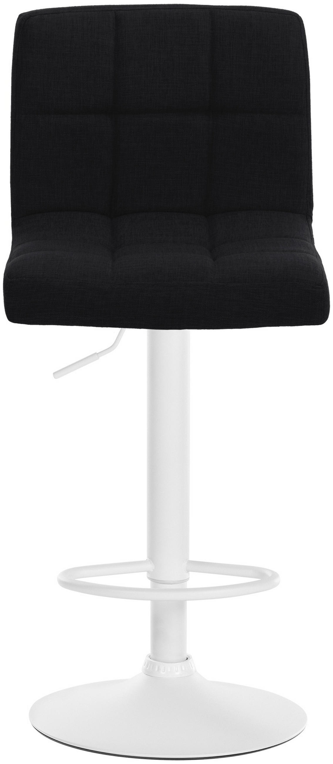 BARHOCKER 2er-Set MADRID Schwarz Stoff Weiß - Schwarz, Textil/Metall (46/94/47cm) - DELUKE