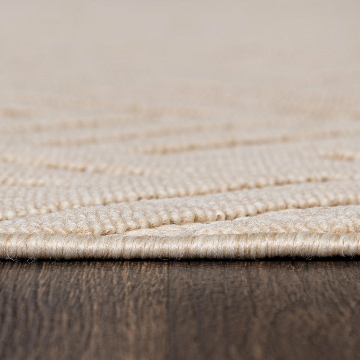 TEPPICH Beige In-Outdoor Geometrisch - Kurzflor Rechteckig - 140 x 200 cm - Ecru/Beige, Textil (140/200cm) - Mazovia