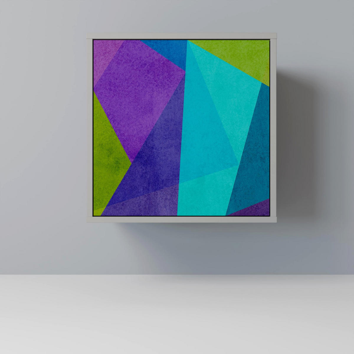 SIDEBOARD COLD SHOWCASE, Grau, 57,5x42x77,5 cm, Schräge Buchenholzfüße - Buchefarben/Multicolor, Holzwerkstoff/Buchenholz (57.5/77.5/42cm) - SpaceRebels