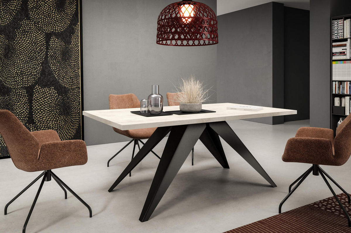 ESSTISCH VENTO Weiß, Schwarz 80x240x76 cm - Schwarz/Weiß, Holzwerkstoff (240/80/76cm) - FURNLUX