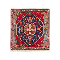 ORIENTTEPPICH handgeknüpft Gashgai Rot, Blau 58/57 cm Schurwolle - Blau/Rot, Textil (57/58cm) - Looma