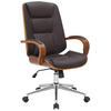 DREHSTUHL Lederlook walnuss/braun - Chromfarben/Walnussfarben, Textil/Metall (60/102/68cm) - CLP