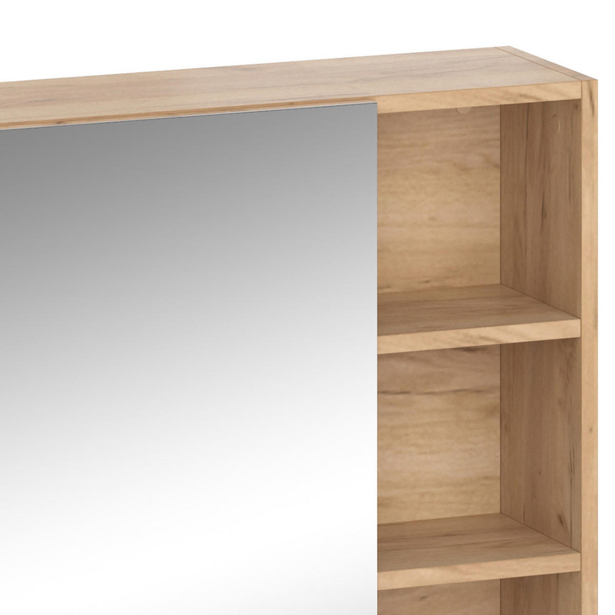 BADSPIEGELSCHRANK Senyo Anthrazit 62 x 64 cm - Anthrazit/Eiche Wotan, Holzwerkstoff (62/64/21cm) - Vicco