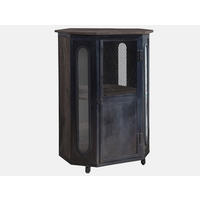 VITRINE Mango 76x60x120 grau lackiert RAILWAY #2330 - Grau, Holz (76/120/60cm) - Massivmoebel24