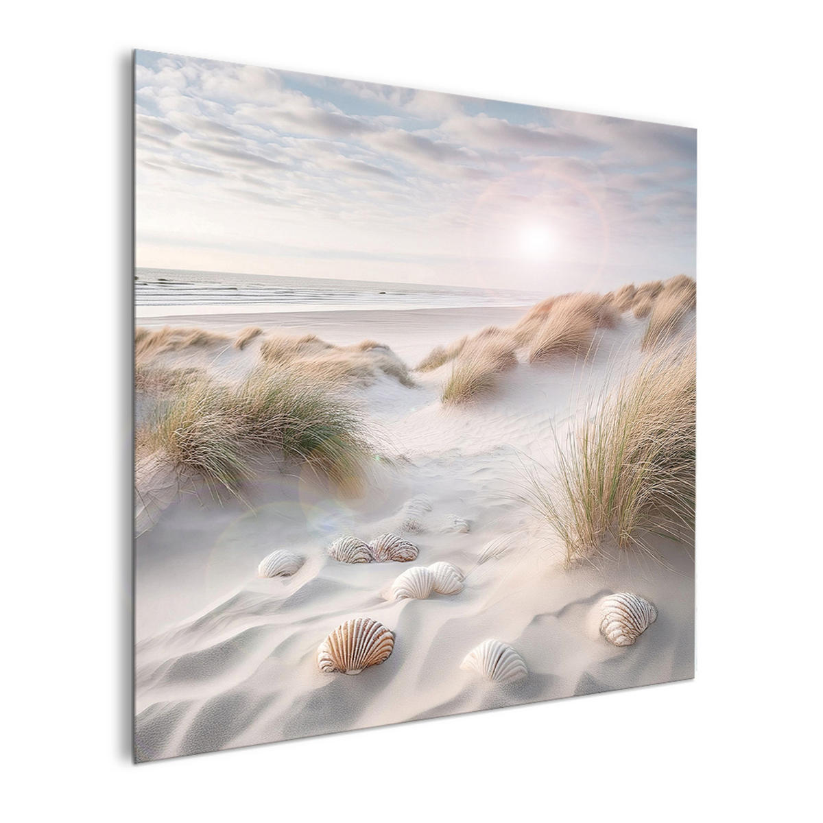 GLASBILD 30×30 cm Strand - Beige, Glas (30/30cm) - artissimo