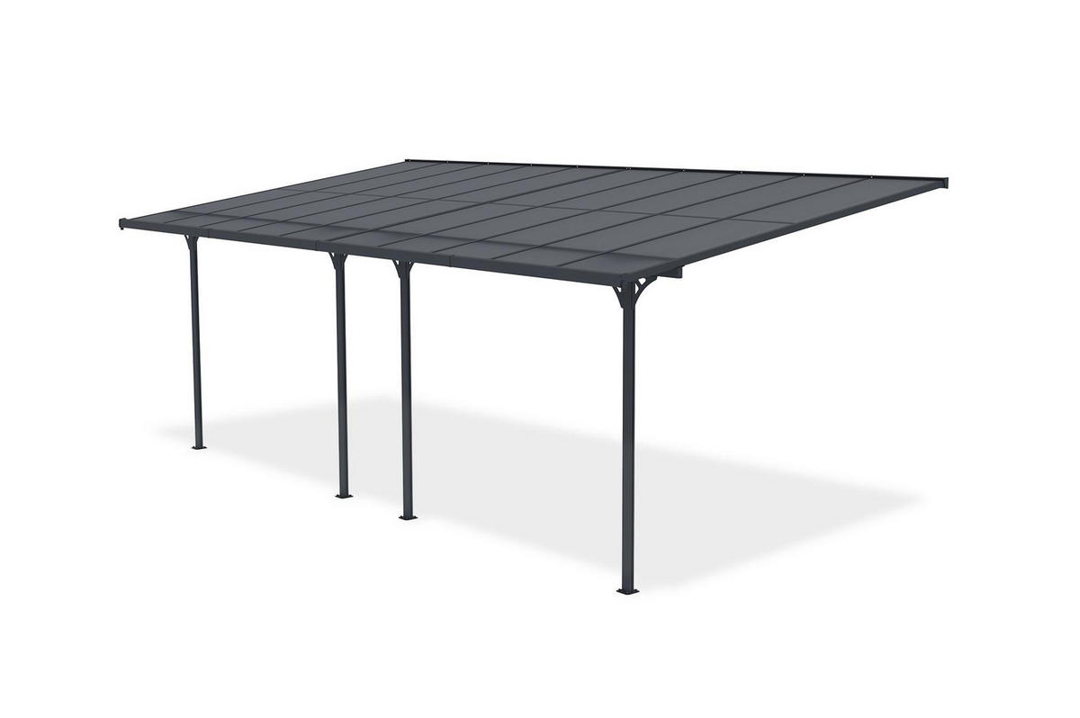 PERGOLA / CARPORT Kleo Grau 6m x 3m - Grau, Metall (626/270/300cm) - Cazeboo