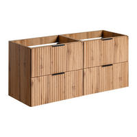 WASCHBECKENUNTERSCHRANK hängend - Streifenoptik - Holzfarben hell - 120 cm - ZEVARA - Naturfarben, Holz (120/57/46cm) - Vente-Unique