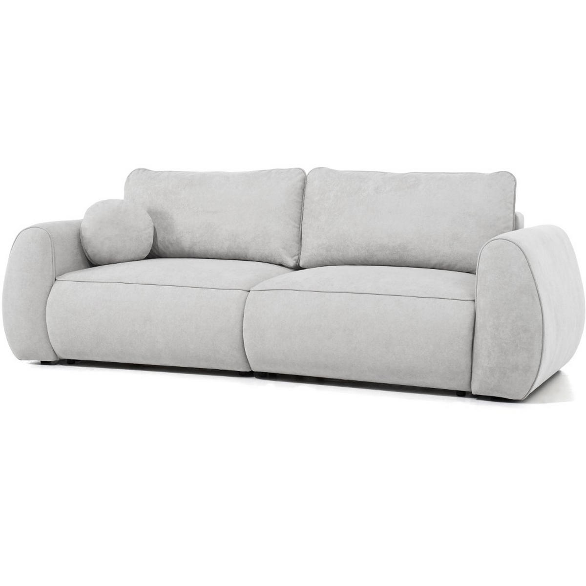 3-SITZER Schlafsofa Bravo mit Eckfunktion, mit zwei Bettkasten, Hellgrau - Hellgrau/Schwarz, Textil (257/96/110cm) - Beautysofa