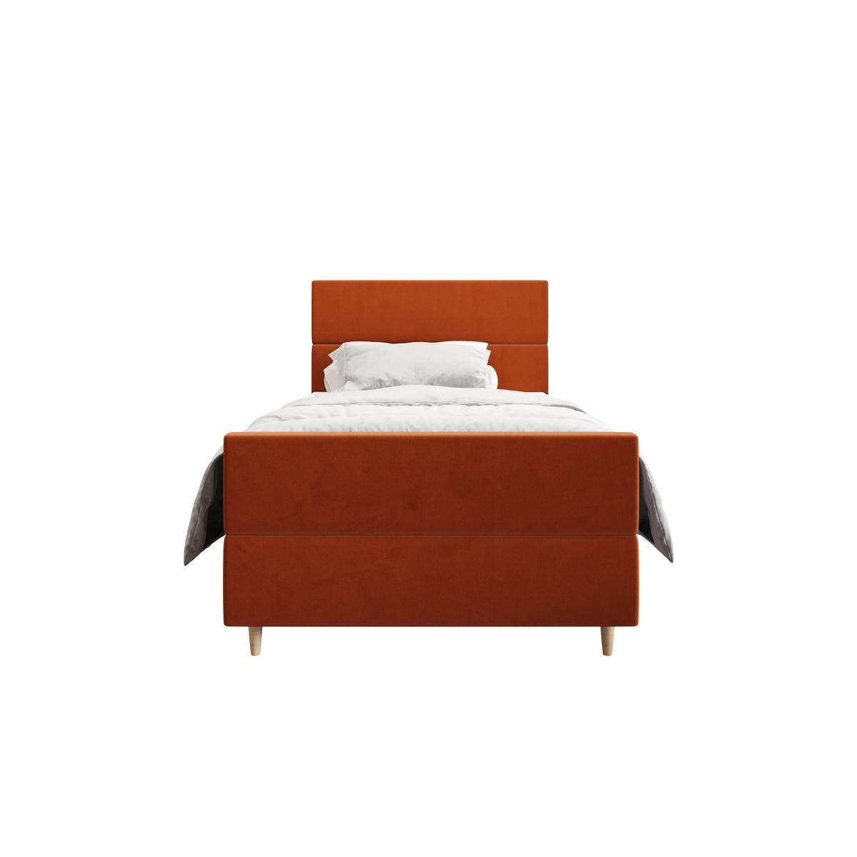 BOXBETT FLO PLUS 90x200 Itaka 01, mit Matratze H3 und Topper, Braun - Braun, Holz/Textil (90/200cm) - Bedante