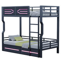 HOCHBETT 90x200 Schwarz Metall LED Sicherheitsgitter - Schwarz, Metall (90/200cm) - FLIEKS