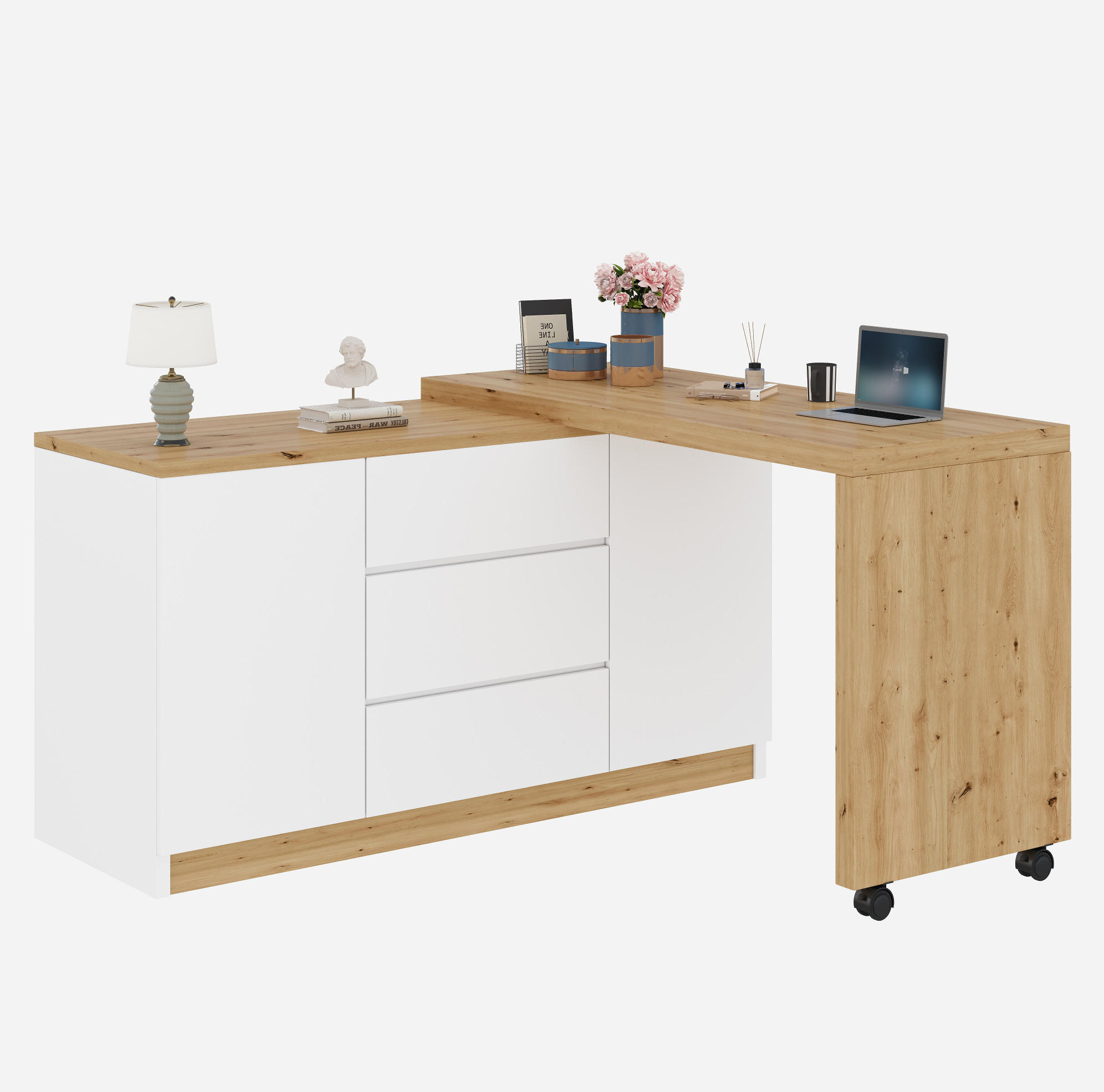 Meubliv Schreibtisch Eiche 50x76.5x120 cm