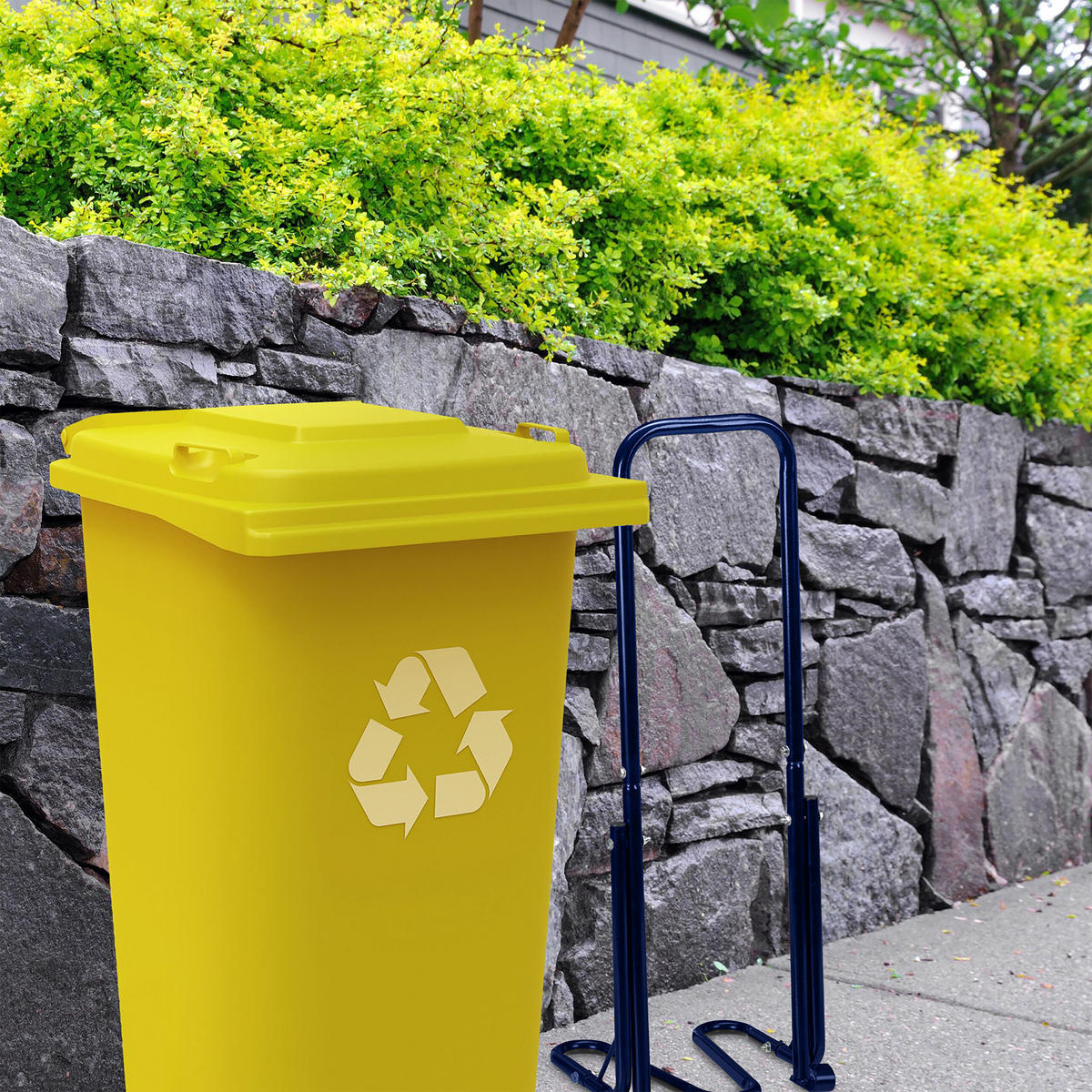 MÜLLPRESSE - Blau, Metall (33/39/95cm) - Relaxdays