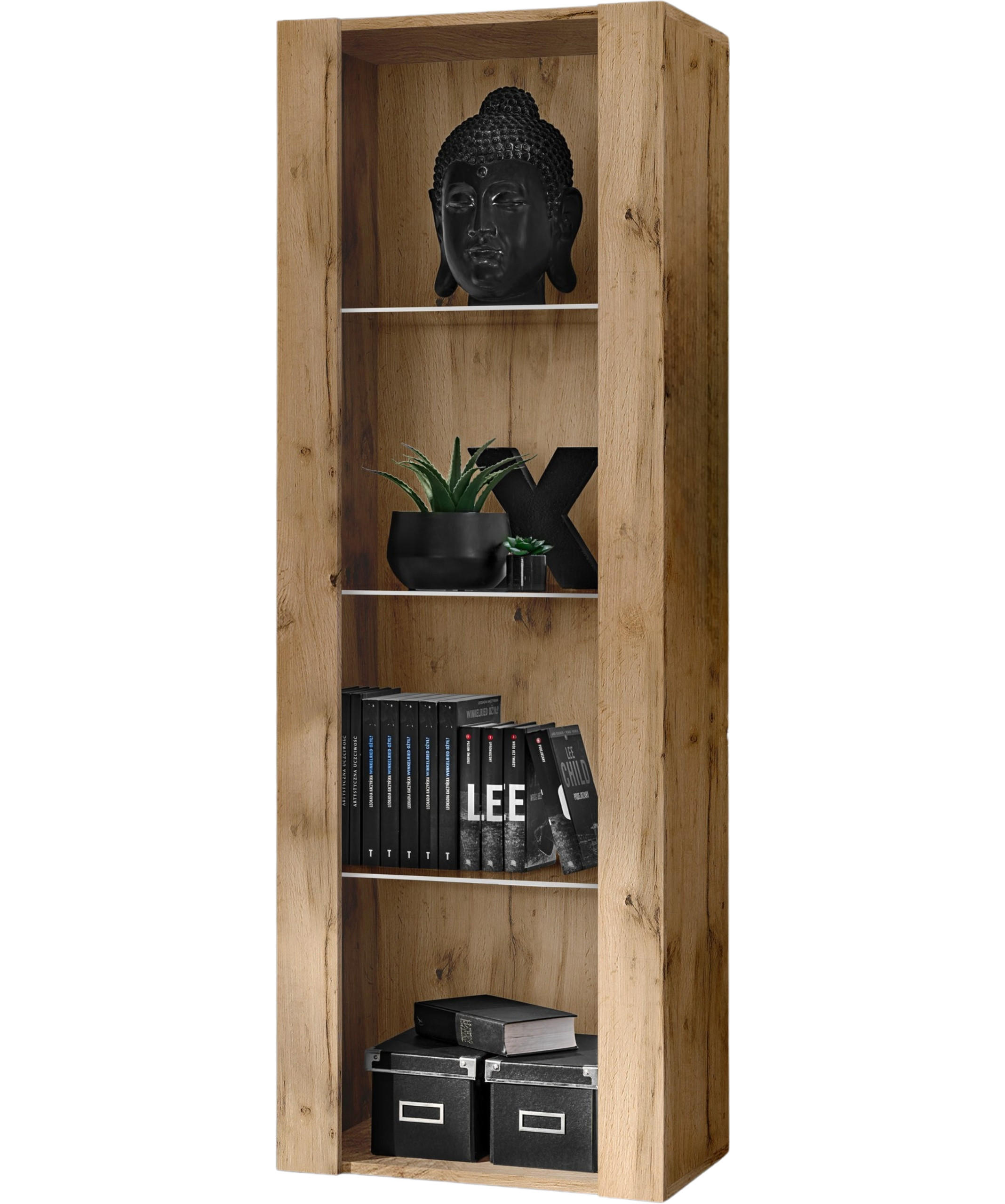 Komodee Vitrine Eiche Wotan, Eiche Wotan 55x159x35 cm
