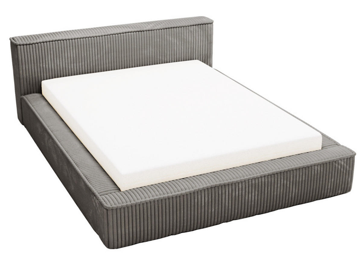 POLSTERBETT Lago 160x200 Dunkelgrau - Dunkelgrau, Textil (160/200cm) - Graingold