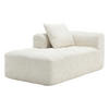 CHAISELONGUE Sofa Chenille mit Kissen und Seitentaschen 158/90/60 cm Beige - Beige, Textil (60/158/90cm) - Redom