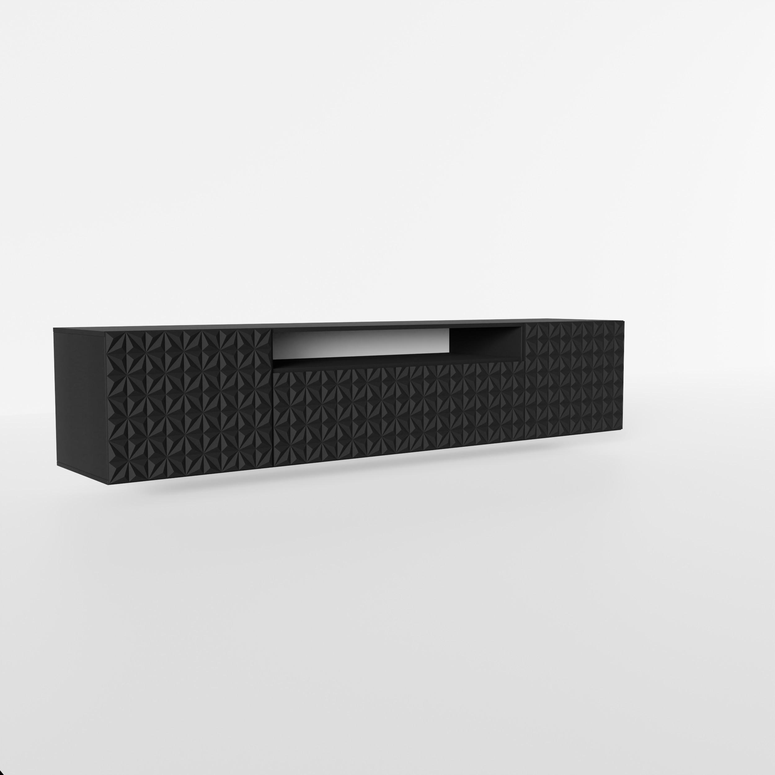 Masseno Lowboard Schwarz 200x41x40 cm