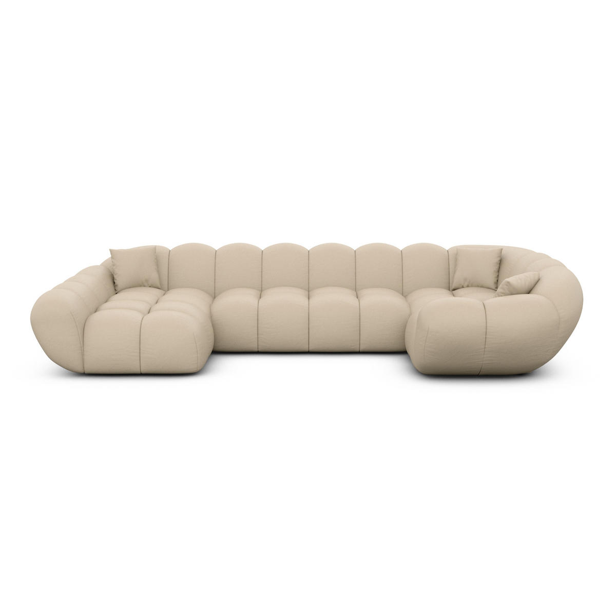 WOHNLANDSCHAFT Liva Beige Kunstleder U-Form XL Links - Beige, Kunststoff (323/70/193cm) - VAROYAL