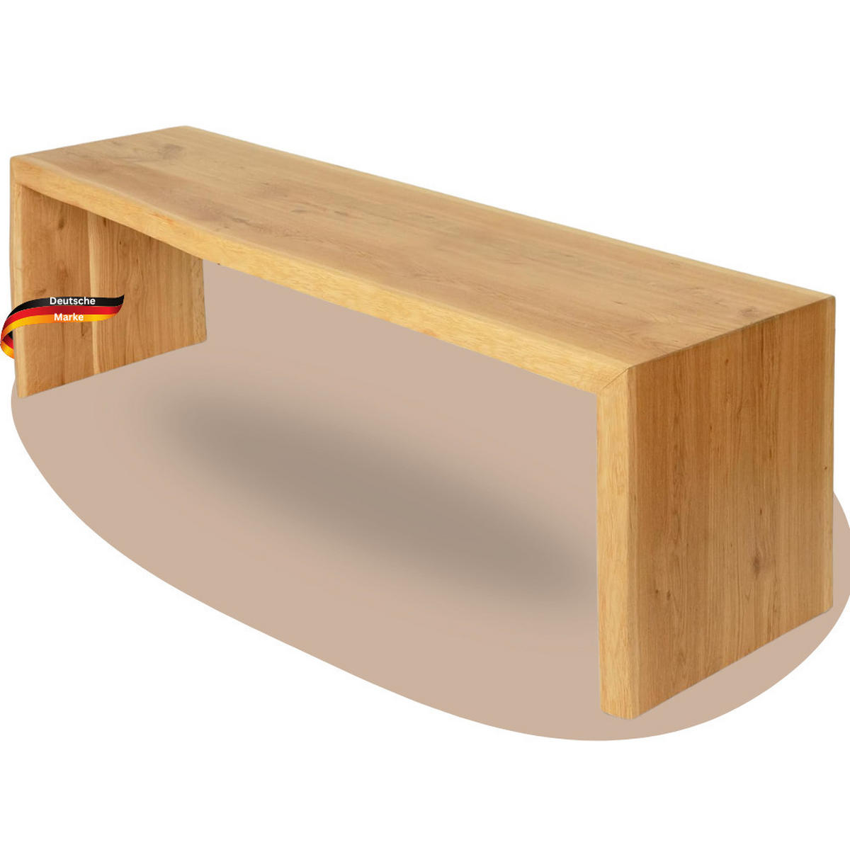 HOLZBANK EGON Eiche Massiv mit Baumkante 140x40x45 cm - Braun, Holz (140/45/40cm) - DELUKE
