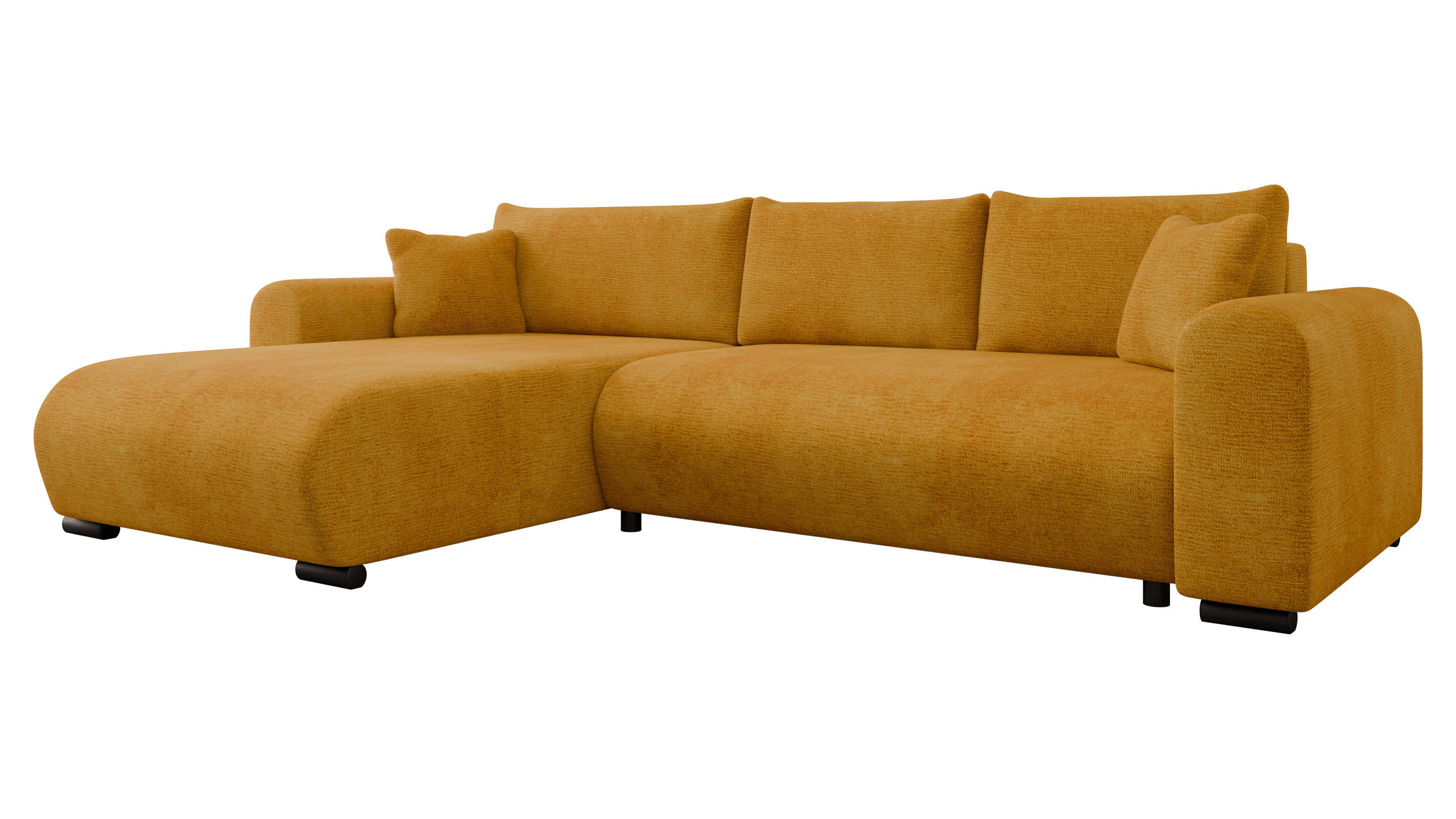 ECKSOFA Merkos - Gelb/Schwarz, Holz/Textil (285/188cm) - MIRJAN24