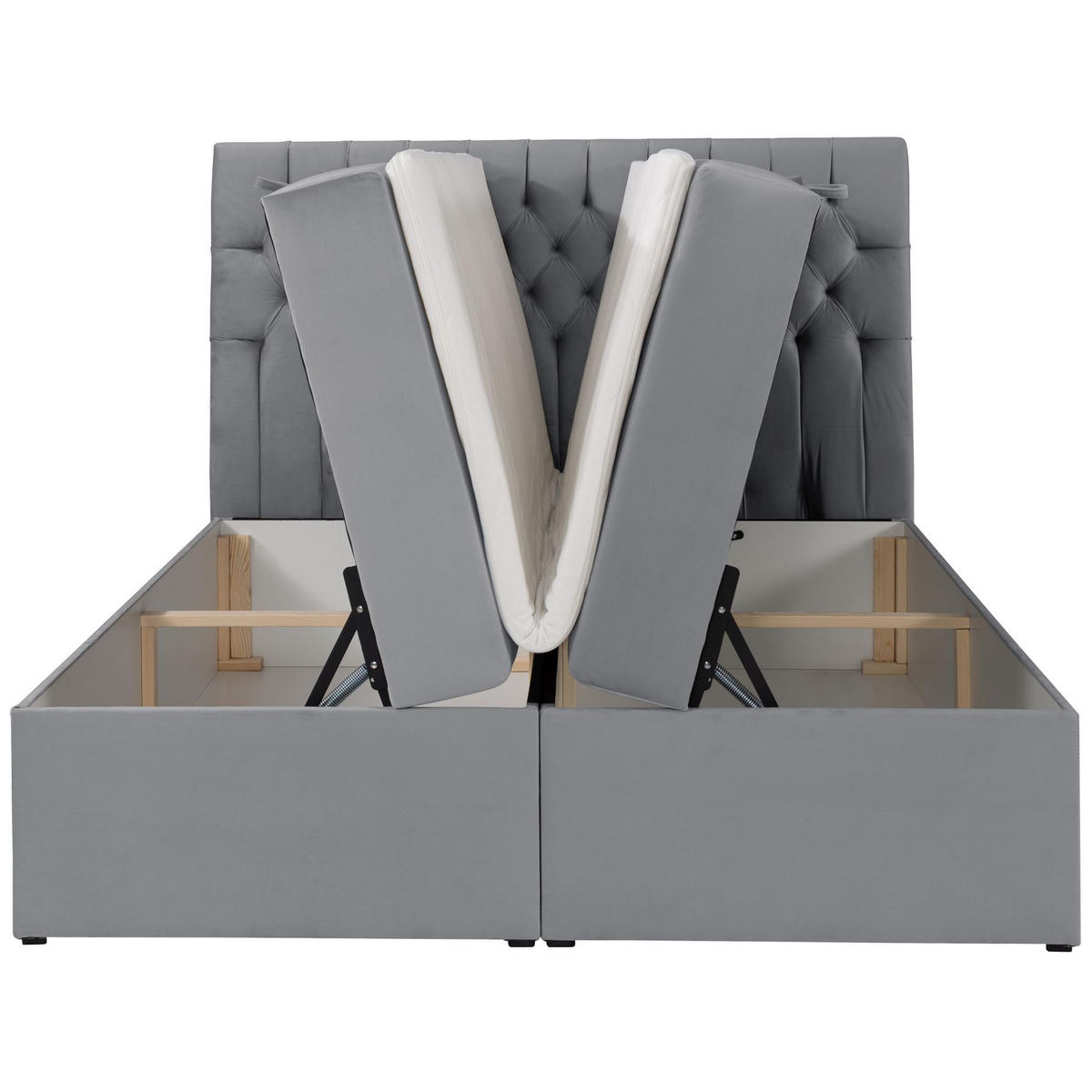 BOXBETT Daissy Grau Samt 140x200 cm - Grau, Textil (140/200cm) - Selsey