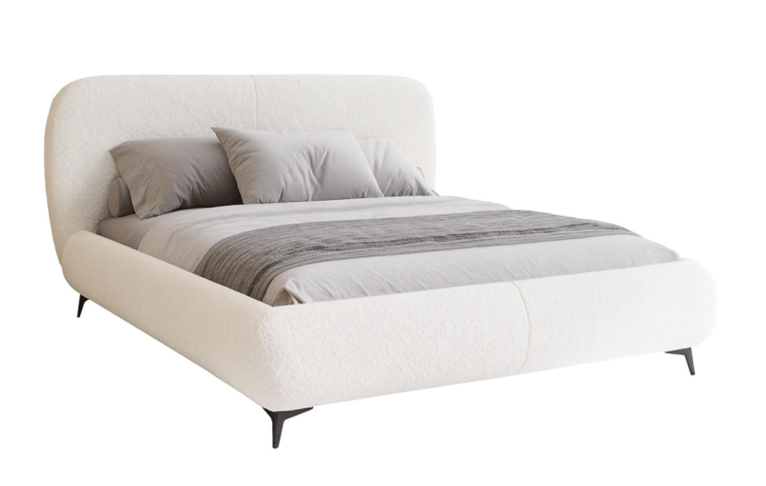 BETT Weiß ELLE Gepolstert 160x200 cm Ausziehbar Mit Bettkasten - Schwarz/Weiß, Kunststoff/Textil (160/200cm) - Sepro Meble