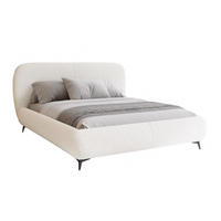 BETT Weiß ELLE Gepolstert Stoff Boucle 140x200 cm - Schwarz/Weiß, Kunststoff/Textil (140/200cm) - Sepro Meble
