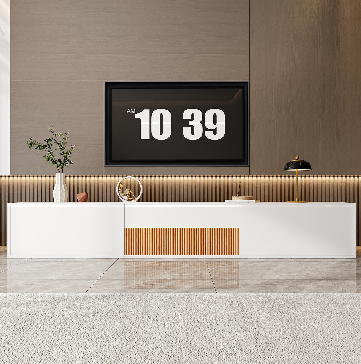 TV-SCHRANK mit Projektorablage 180 x 34 x 30 cm Weiß - Weiß, Holzwerkstoff (34/30/180cm) - Beauniv