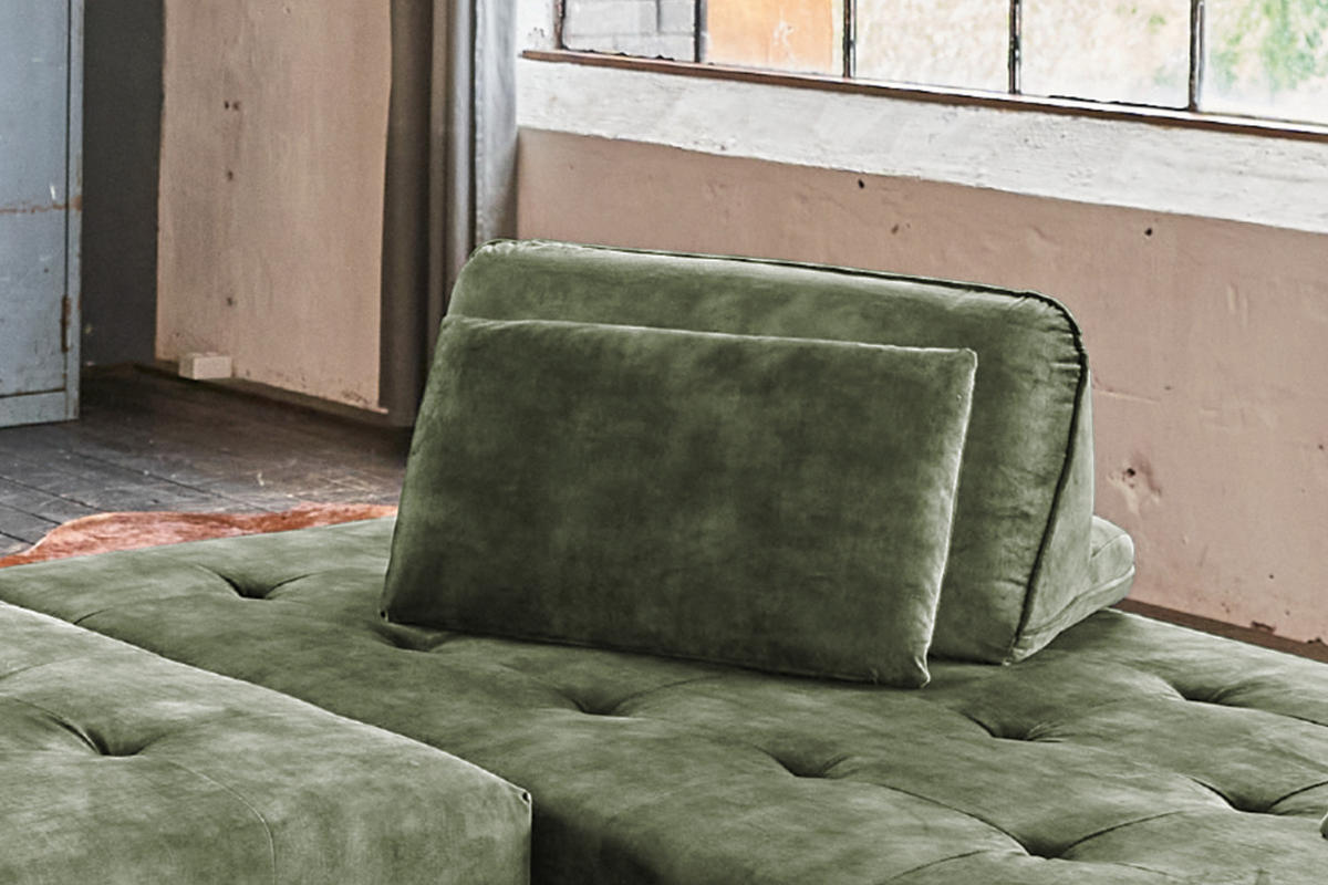 RÜCKENKISSEN WIOLO Grün Velvet - Grün, Textil (80/46cm) - KAWOLA