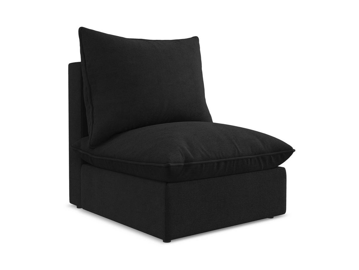 SOFAELEMENT Strukturstoff Schwarz - Schwarz, Holzwerkstoff/Kunststoff (75/77/90cm) - Makamii