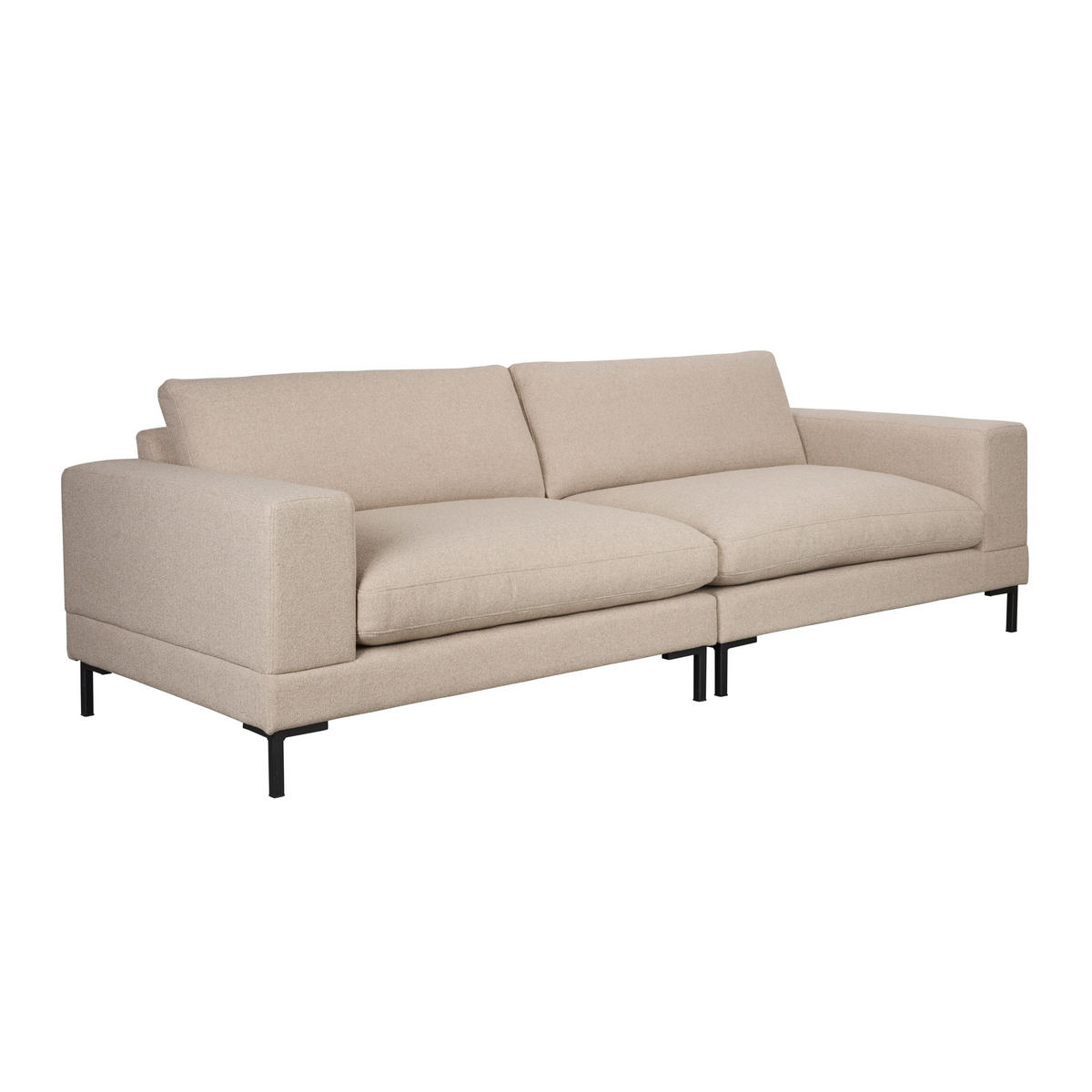 SOFA 3-SITZER Wester Cappuccino/ Beige - Beige, Holz (252/82/100cm) - Zuiver