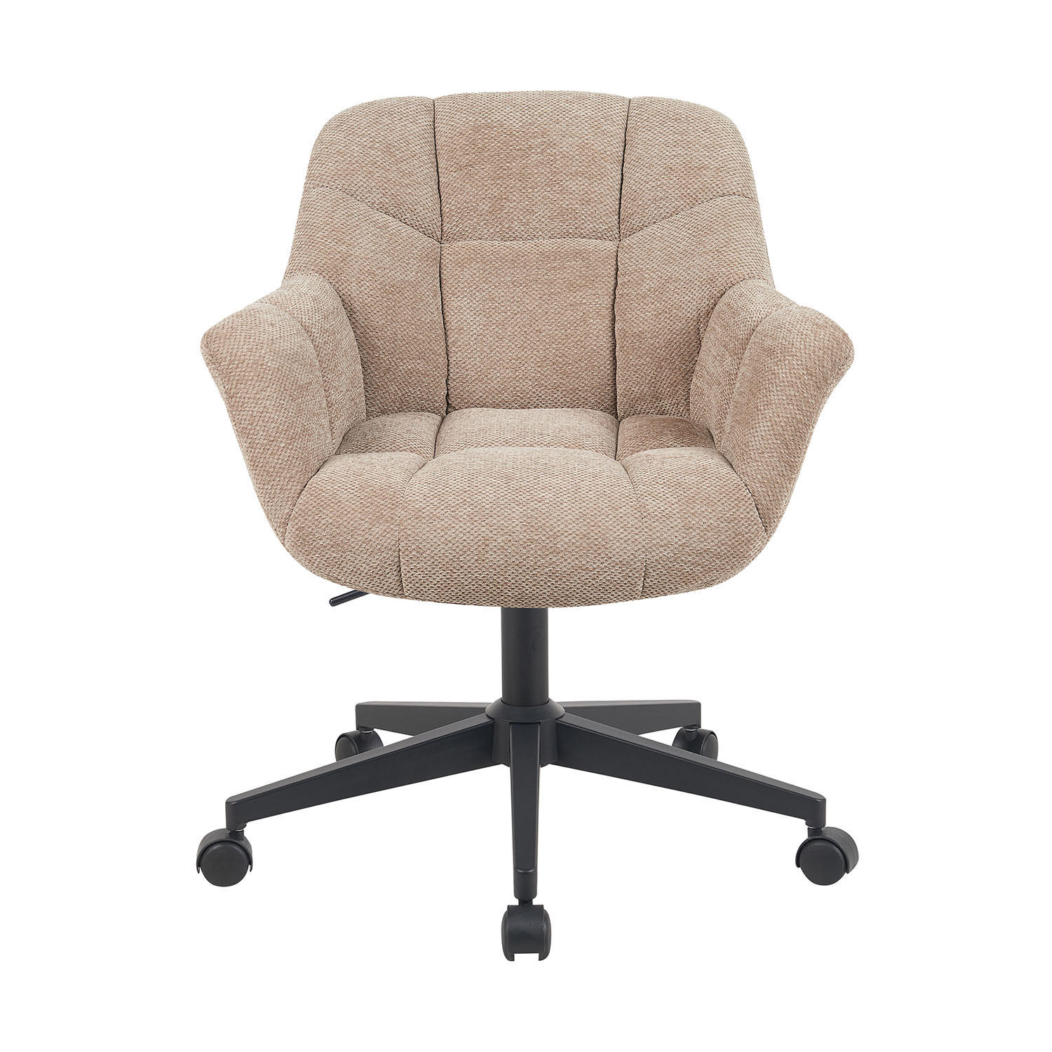 BÜROSTUHL Mika-Nuri - Beige/Schwarz, Textil/Metall (65/78/66cm) - DUBI Möbel
