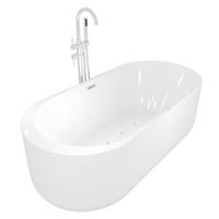 WHIRLPOOL freistehende Badewanne F16 mit AF04 170x80 cm Luftmassage - Weiß, Glas/Kunststoff (80/58/170cm) - AcquaVapore by Sandra Jentho