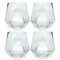 TRINKGLAS SET im Hexagon Design 240 ml (4-tlg) - Transparent, Glas - Intirilife