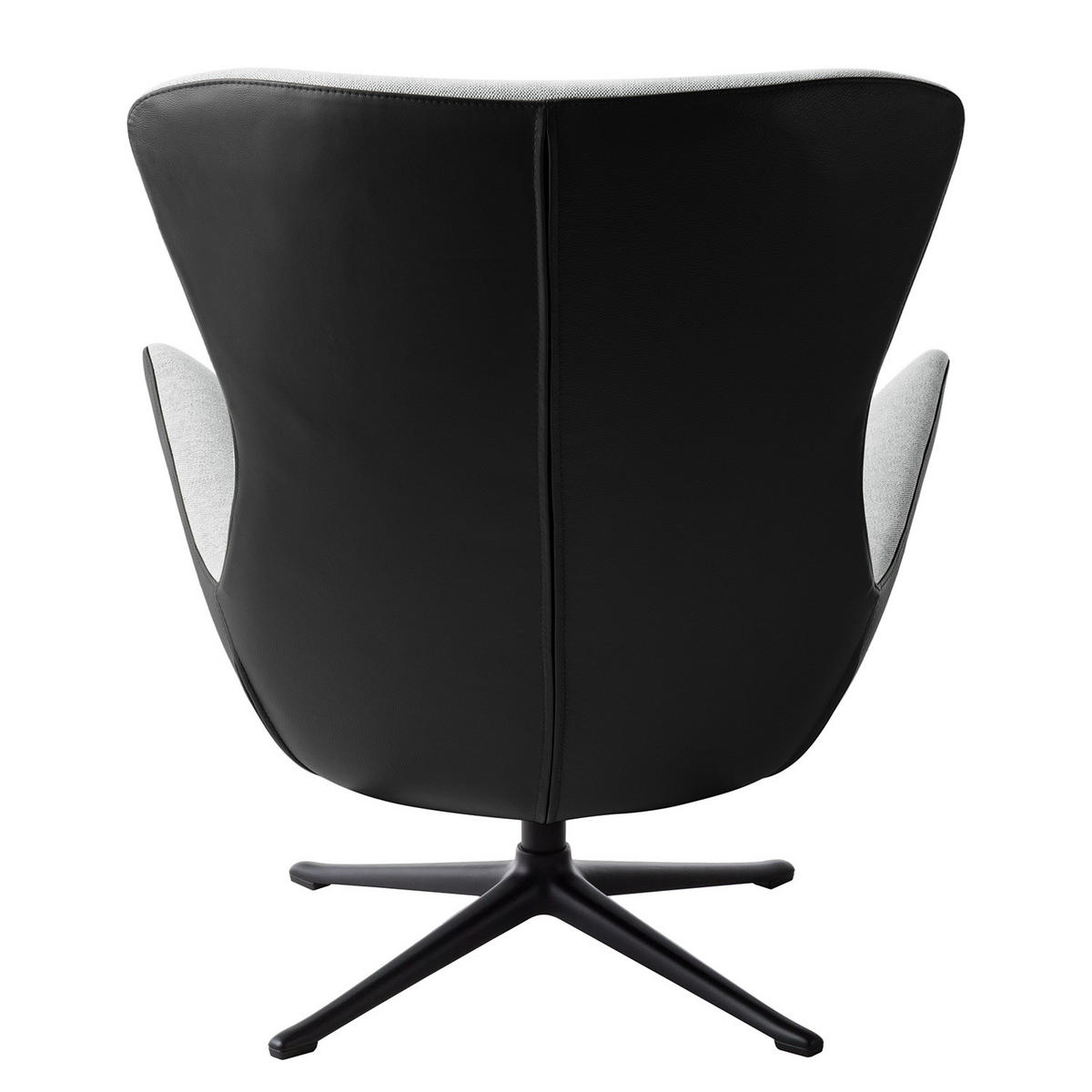 SESSEL mit Kreuzfuß - Hellgrau/Schwarz, Textil/Metall (84/99/96cm) - home24