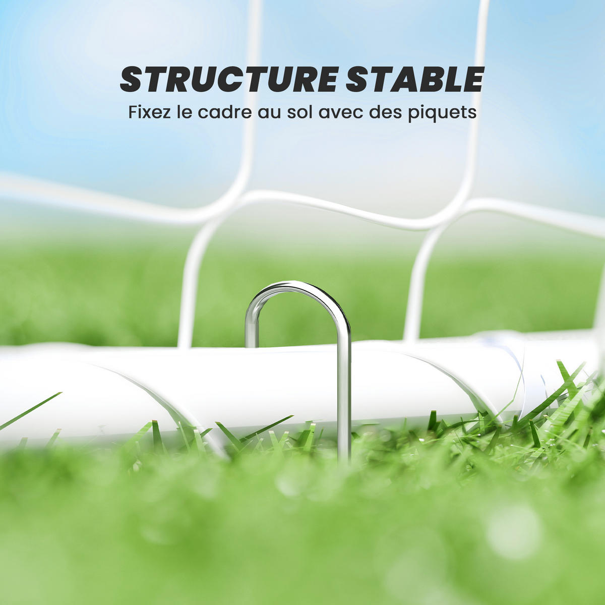 FUSSBALLTOR DE-18607 Trainings- & Spieltor 301x200 cm Weiß - Weiß, Metall (120/301cm) - ComfortXL