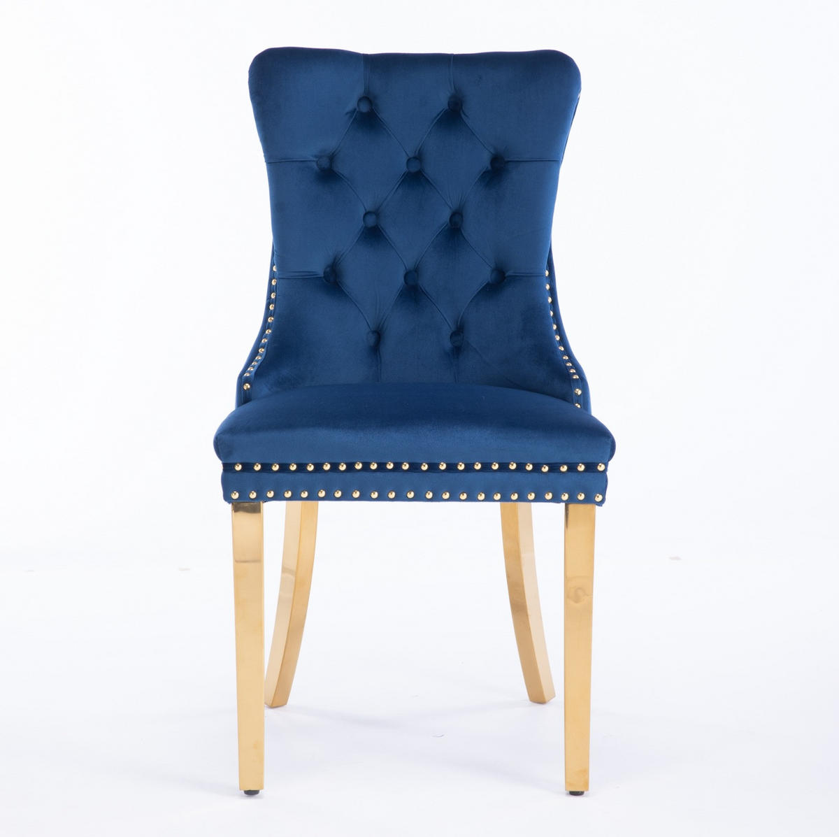ESSZIMMERSTUHL mit hoher Rückenlehne Samt Blau 2er-Set - Blau, Metall (50/95/65cm) - Meubliv