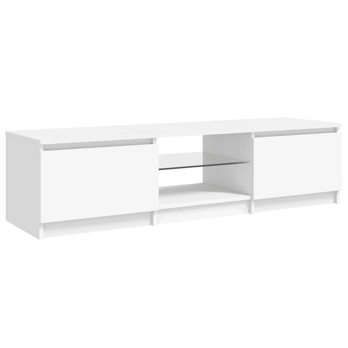 TV-SCHRANK Mit Led-Leuchten Weiss 140/40/36 Cm - Weiß, Holzwerkstoff (40/36/140cm) - vidaXL
