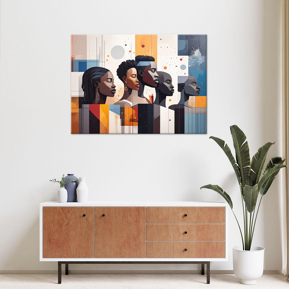 LEINWANDBILD Menschen Afrika Abstrakt 120x80cm - Multicolor, Textil (120/80cm) - Feeby